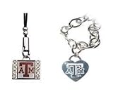 Texas A&M Aggies Heart Bracelet/Cell Phone Charm Package