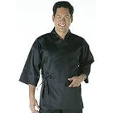 Unisex Sushi Chefs Jacket Black - Size L