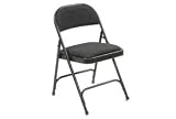 Padded Fabric Folding Chair - Black. Package of 4
