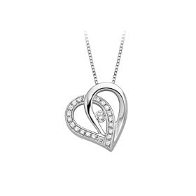 1 8 ct. tw. Diamond One LoveTM Heart Pendant in Sterling Silver by 