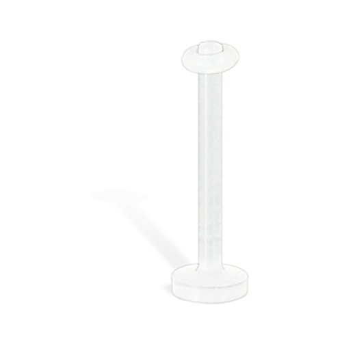 14 Gauge Clear Tongue Piercing / Nipple Piercing Retainer With Clear O-Ring,Length:5/8" (16Mm)