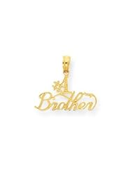 14k Yellow Gold #1 Brother Fancy Beautiful Pendant