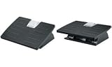 Fellowes 8035001 Adjustable Locking Footrest with Microban, Black/Silver