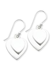Sterling Silver Double Heart Earrings QE4218"