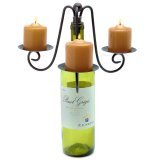 Triple Votive Wine Bottle Candelabra