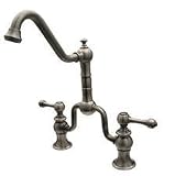 Whitehaus WHTTSLV3-9771-BN Brushed Nickel Twisthaus Double Handle Widespread Bathroom Faucet with Me