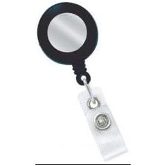 Kartenjojo mit Ansteckclip mit silbernem Aufkleber und verst�rktem Vinylstrap - Schnurl�nge : 86cm - Farbe : Schwarz