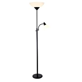 Adesso Piedmont Combo Torchiere, Black