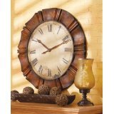 BUNCHED FRAME DESIGN WALL CLOCK with Antique Face, Roman Numerals and Antique Gold and Copper Finish