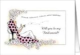 DayDreaming Bride Bridesmaid Invitations Wedding Attendant Cards Paper Greeting Cards Card