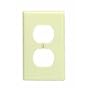 Leviton 86003 1-Gang Duplex Device Receptacle Wallplate, Standard Size, Thermoset, Device Mount, Ivory