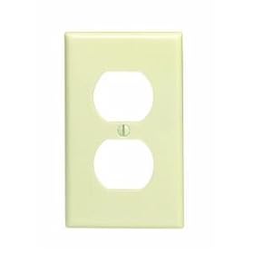 Leviton 86003 1-Gang Duplex Device Receptacle Wallplate, Standard Size, Thermoset, Device Mount, Ivory