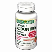Nature's Bounty, Chewable ACIDOPHILUS with Bifidus MILK FREE - 100 Wafers