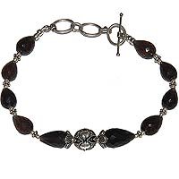 Smoky Quartz Bracelet Sterling Silver Jewelry 9.5 inches (brclt193)