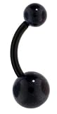 BLACK Bioplast Glow Belly Button Ring