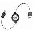 Cables Unlimited Retractable USB 2.0 Mini5 Pin Cable - Black