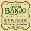 D'Addario Banjo Strings Set Tenor Nickel 4 Strin