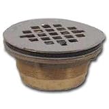Oatey 42150 140 NC Brass NO-CALK Shower Drain with Stainless Steel Strainer, 2-Inch