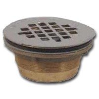 Oatey 42150 140 NC Brass NO-CALK Shower Drain with Stainless Steel Strainer, 2-Inch