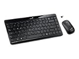 GENIUS LuxeMate i815 2,4 GHz kabelloses Desktopset mit Nanoempfaenger- Maus 1000 DPI -schmale Tastatur ohne Nummernblock