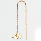 14K Los Angeles Angels Cap Threader Earrings