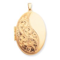 14k Heavy Weight Large Oval Locket