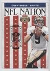 Drew Brees #208/250 New Orleans Saints (Football Card) 2011 Panini Gridiron Gear NFL Nation Silver #7