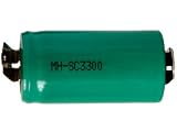 10 Pcs Sub-C 3300 mAh NiMH Battery with Tabs