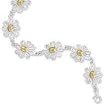 .925 Silver & 14K Flower Bracelet - 7.5 IN