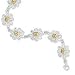 .925 Silver & 14K Flower Bracelet - 7.5 IN