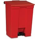 23 Gallon Rubbermaid Plastic Step On Trash Can - Red