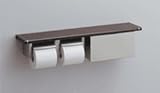 トイレットペーパーホルダー おしゃれ 木製2連紙巻器棚付【YHB62NBS】カラー：＃NW1(ホワイト) TOTO 62シリーズ 棚タイプ(トイレ収納付)