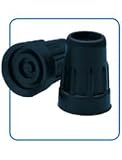Carex latex free cane tips of 1 inch, black color, #A720-00 - 1 pair