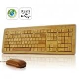 All Natural Full Bamboo Keyboard and Mouse Combo