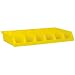 Akro-Mils 30318 System Bin Six Compartment Single Piece Shelf Storage Bin Unit, Yellow, Case of 5
