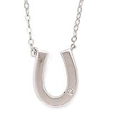 Silver and Diamond Horse Shoe Necklace, 18 D.01ctw.