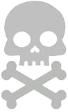 Silver Skull and Cross Bone Bicycle Reflector Reflective Sticker Decal