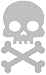 Silver Skull and Cross Bone Bicycle Reflector Reflective Sticker Decal