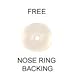 316L Surgical Steel Micro Nose Bone Ring 1.5mm Bezel Set stone 20G