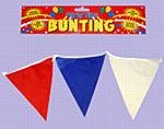 Bunting 30cm Penants 25 On A 7m Stretch - Red/White/Blue (F02665)
