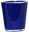 Hand Blown Blue Old Fashion Glass With White Rim 4.25"H Set /4