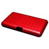Atlantic Steel Slim - Wallet for CD/DVD discs - 40 discs - steel - red