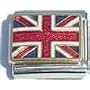 Clearly Charming Great Britain Flag Italian Charm Bracelet Link