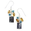 Kyanite, Smoky Quartz and Turquoise Crystal Earring