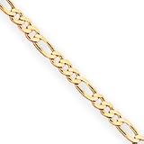10k 2.2mm Figaro LINK Chain Bracelet - 7 Inch