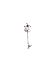 14K Yellow Gold - Key Heart Shaped Locket With Diamond Cut Pattern