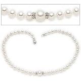14k Cultured Freshwater Pearl Necklace with South Sea and Diamond Center