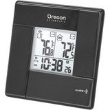 Wireless Indoor/Outdoor Thermometer with Digital Clock - Black