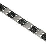 Titanium Bracelet Solid Titanium Bracelet with Black Rubber Length: 8.5 Width: 14 mm
