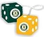 Official MLB Major League Baseball Licensed Team Logo Fuzzy Dice shape Mirro Danglers - Oakland Athletics